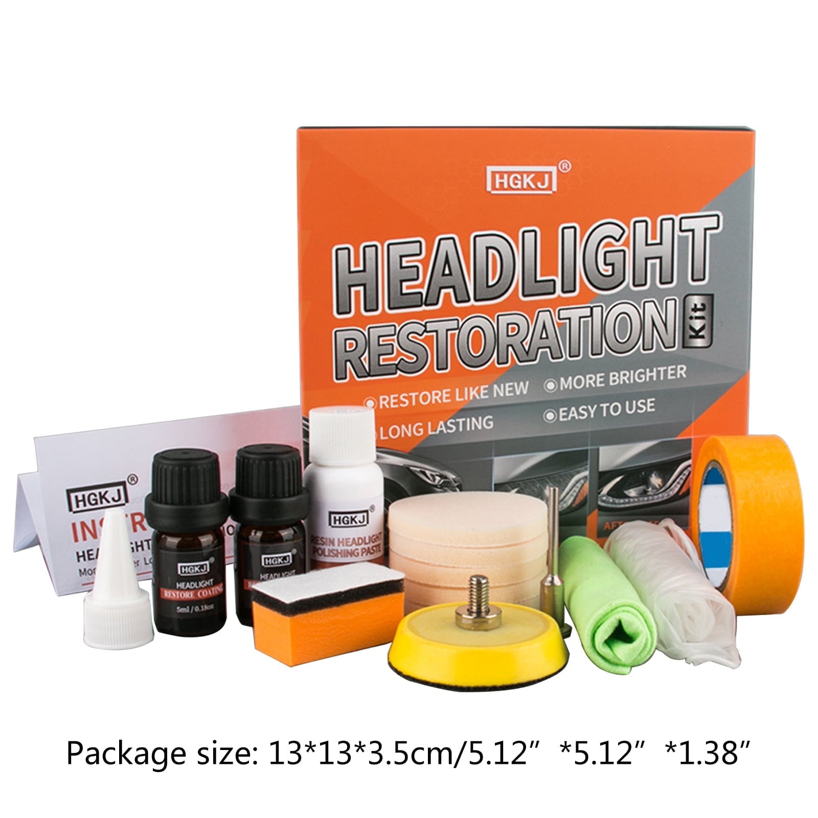 OOKWE Car Headlight Lens Restoration Kit Restorer System Professional Polishing Tool