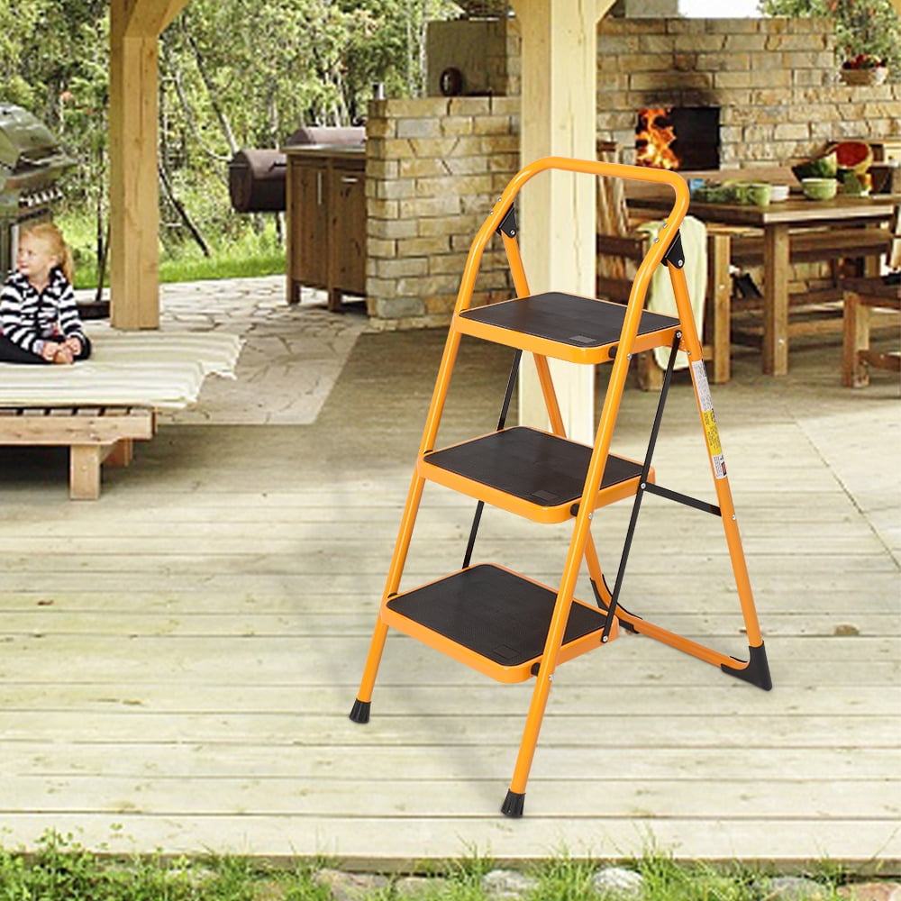 Ktaxon 3-Step Ladder, Lightweight Step Stool, 330 lb. Load Capacity, Iron