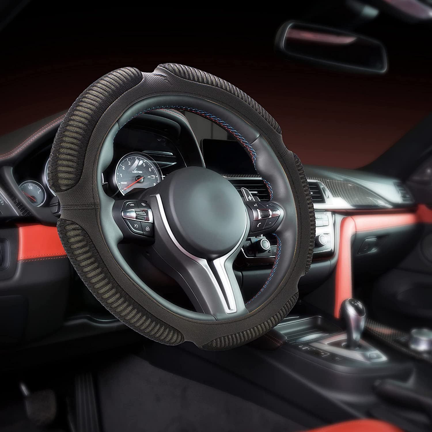 Goodyear, High Race Performance Steering Wheel Cover, Non-Slip, High Grip, Black, GY1499