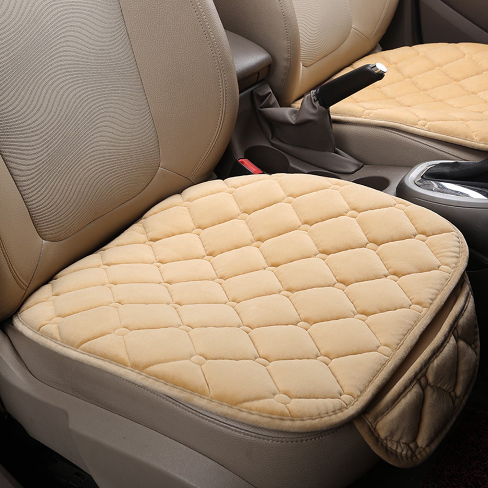 AOKID Car Seat Cushion,Universal Warm Front-row Seat Checkered Cushion Anti-slip Soft Pad Protector