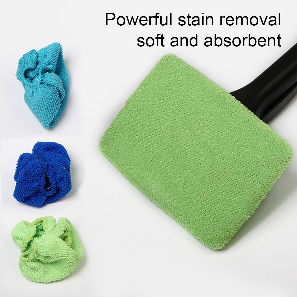 Worallymy 5 Pieces Car Window Clean Brush Replacement Pad Windshield Cleaning Tool Auto Glass Dust Wash Cloth Accessories Dark blue