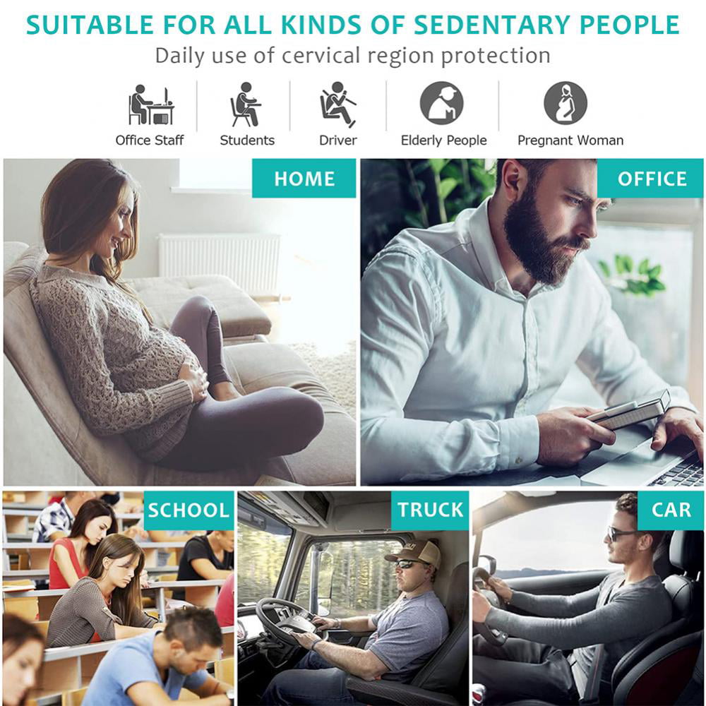 Seat Memory Foam Seat Cushion Pain Relief Lumbar Back Support Pillow Car for Home Car Office Chair Pad Mat