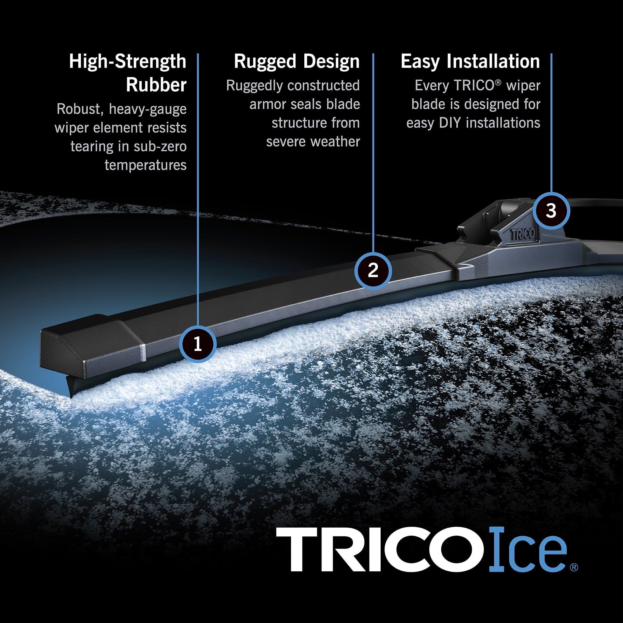 TRICO ICE 22" Extreme Winter Weather Beam Windshield Wiper Blade, 35-220