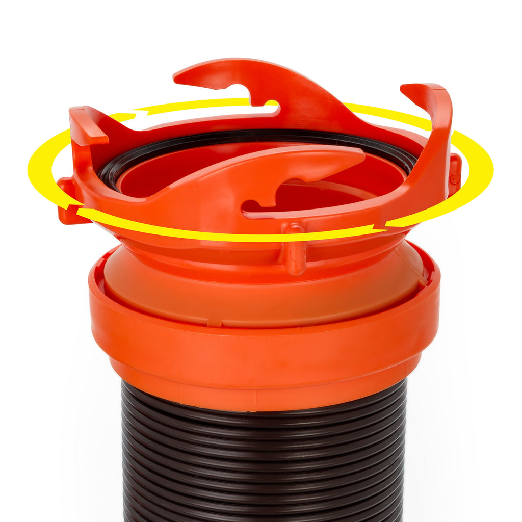 Camco RhinoFLEX 20-Foot Camper/RV Sewer Hose Kit | Polyolefin, Black & Orange (39744)