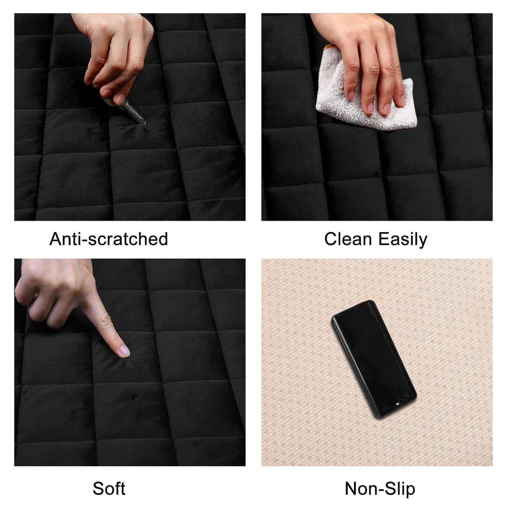 Unique Bargains 2 Pcs Front Car Seat Cover Breathable Plush Pad Chair Cushion for Vehicle Home Office Universal Black