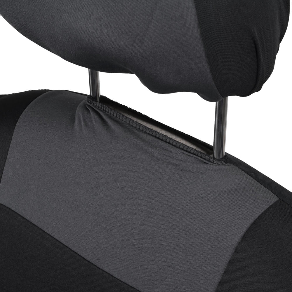BDK PolyPro Car Seat Covers Full Set, Charcoal Gray Two-Tone Front and Rear Split Bench Seat Covers Fits select: 1997-2022 FORD F150, 1999-2022 CHEVROLET SILVERADO