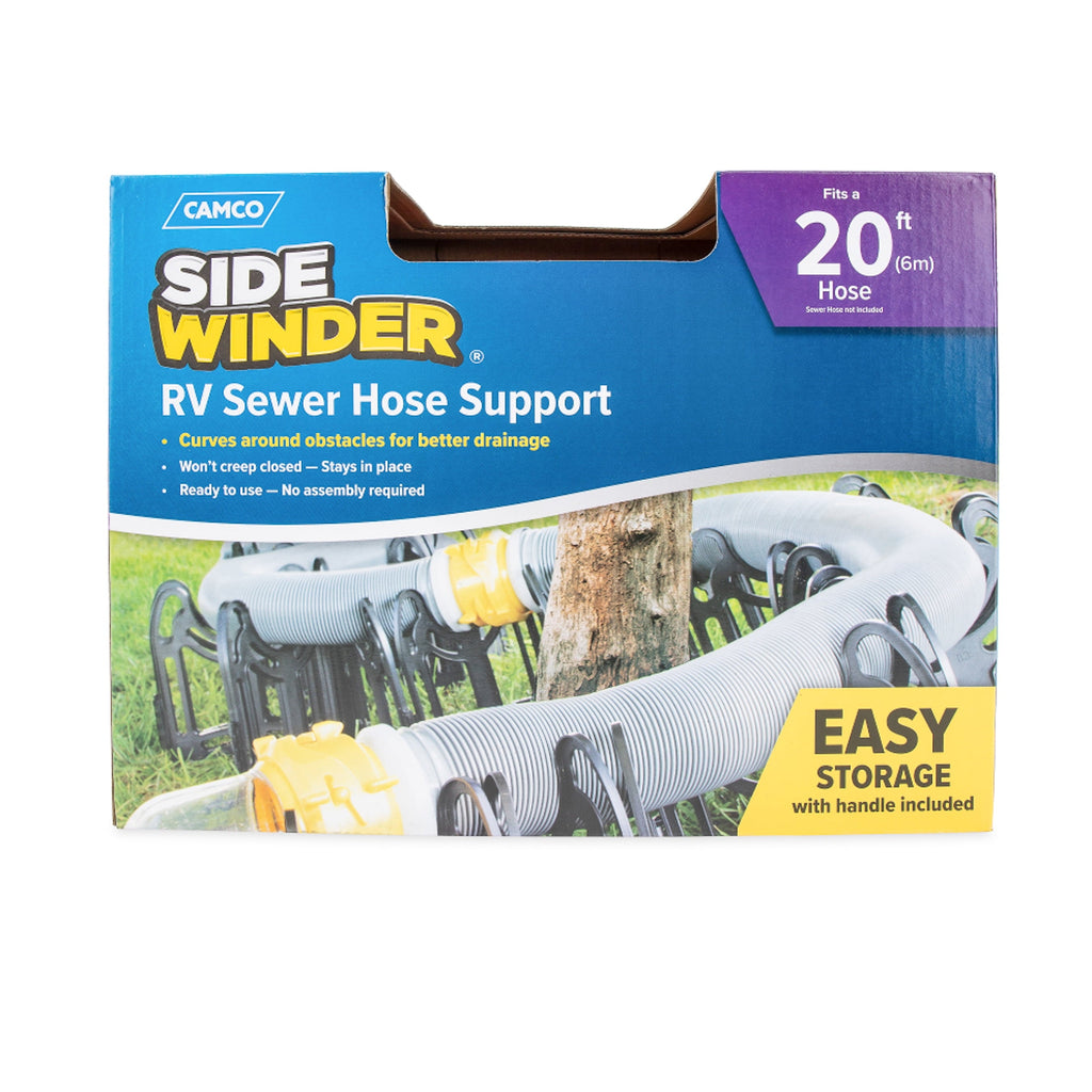 Camco Sidewinder Camper/RV Sewer Hose Support | Plastic, Multicolor, 20-Foot (43051)