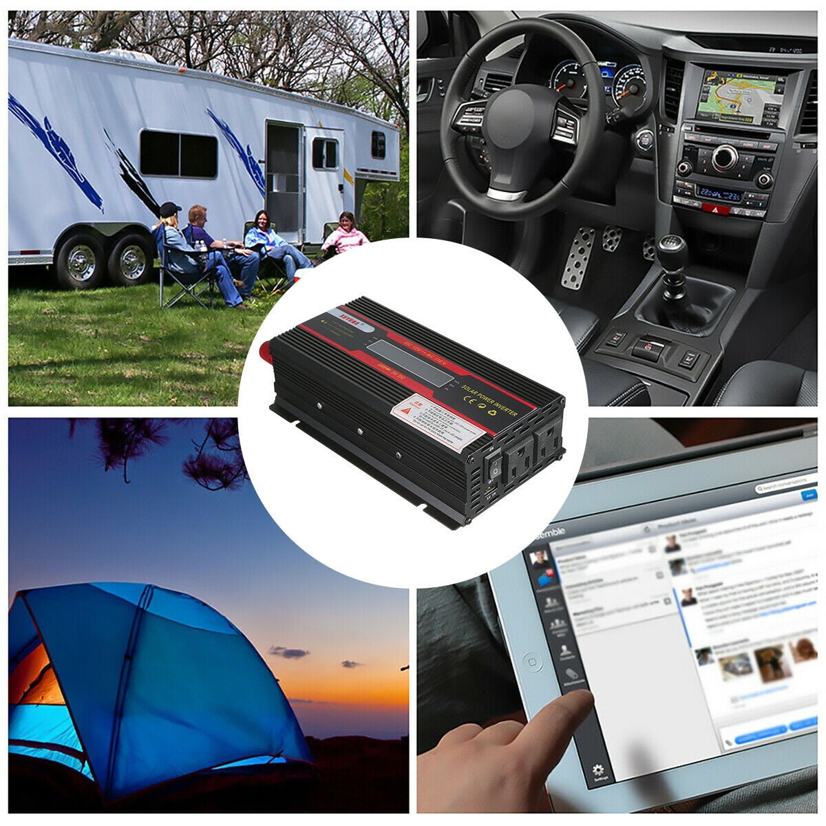 "Car Inverter 6000W, DC 12V to AC 110V Power Inverter with Dual Smart USB Ports Car Adapter Pure Sine Wave Power Voltage Transformer Converter"