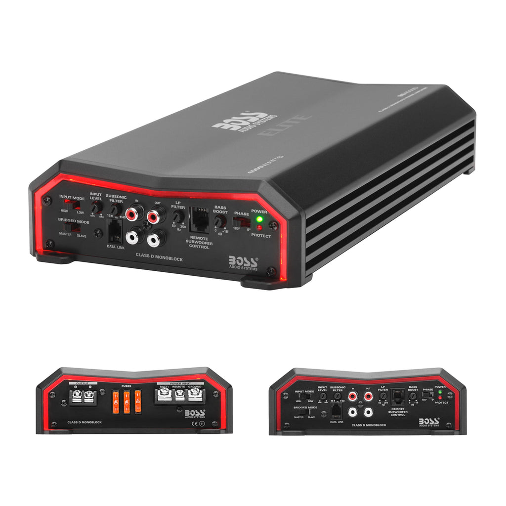 BOSS Audio Systems BE4000D Elite Series Car Audio Amplifier - 4000 High Output, Class D, Monoblock, 1/8 Ohm, High/Low Level Inputs, Low Pass Crossover, Hook Up To Stereo and Subwoofer