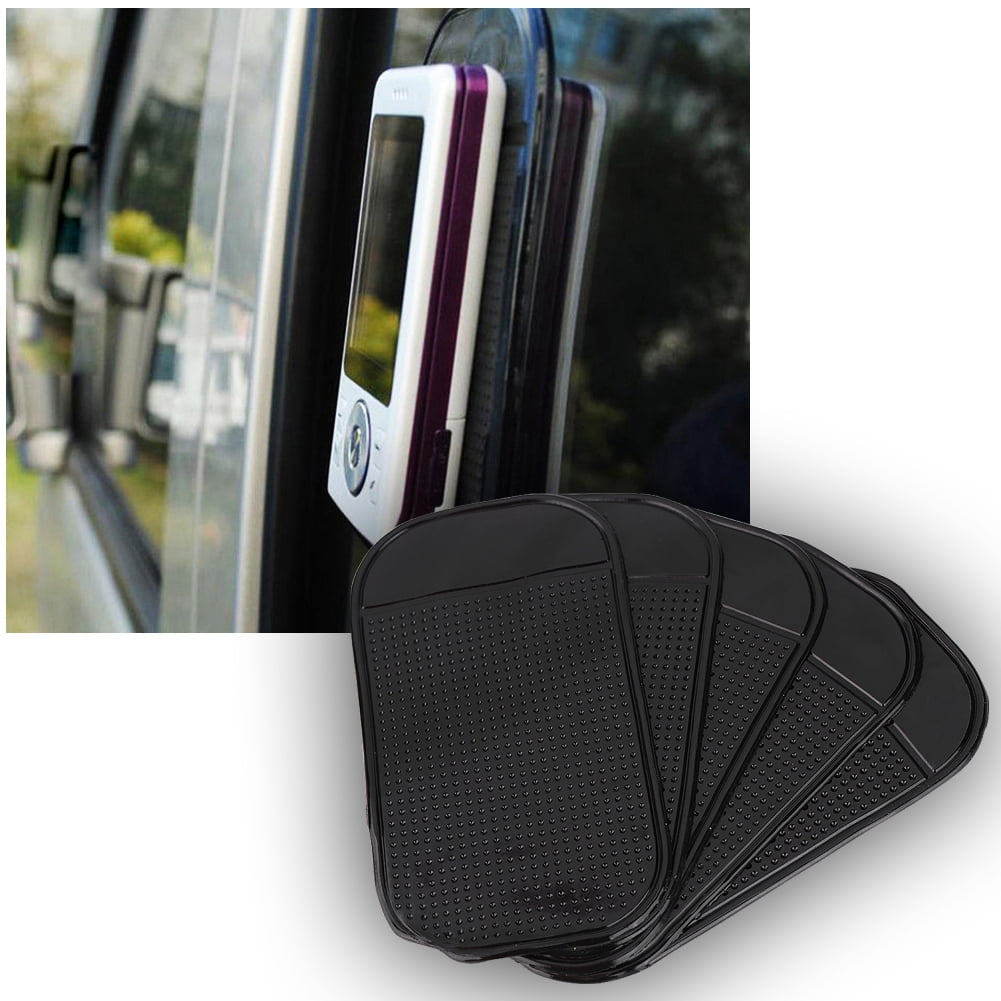 Tebru 5Pcs Car Grip Pad Non-Slip Sticky Anti-Slide Dash Cell Phone Holder Black Mat ,Anti-slip Pad, Anti-Slide Pad