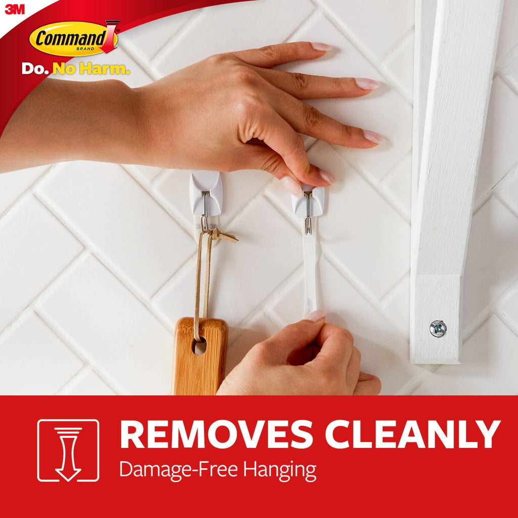Command Small Wire Toggle Hooks, White, Damage Free Christmas Organizer, 22 Hooks