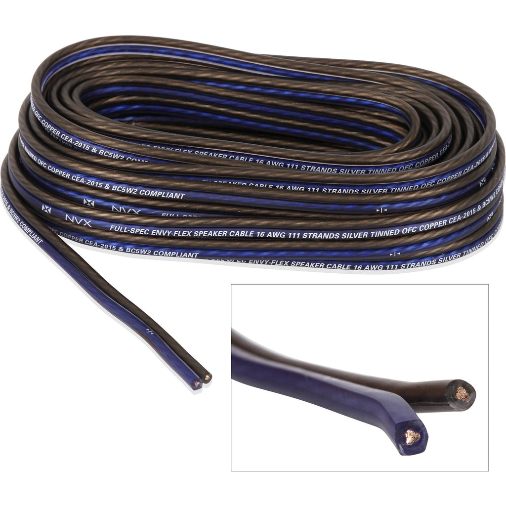 NVX XAPK8 Full Spec 8 Gauge 100% (OFC) Oxygen Free Copper Amplifier Power Wiring Kit with Speaker Wire for Amplifiers up to 800 Watts