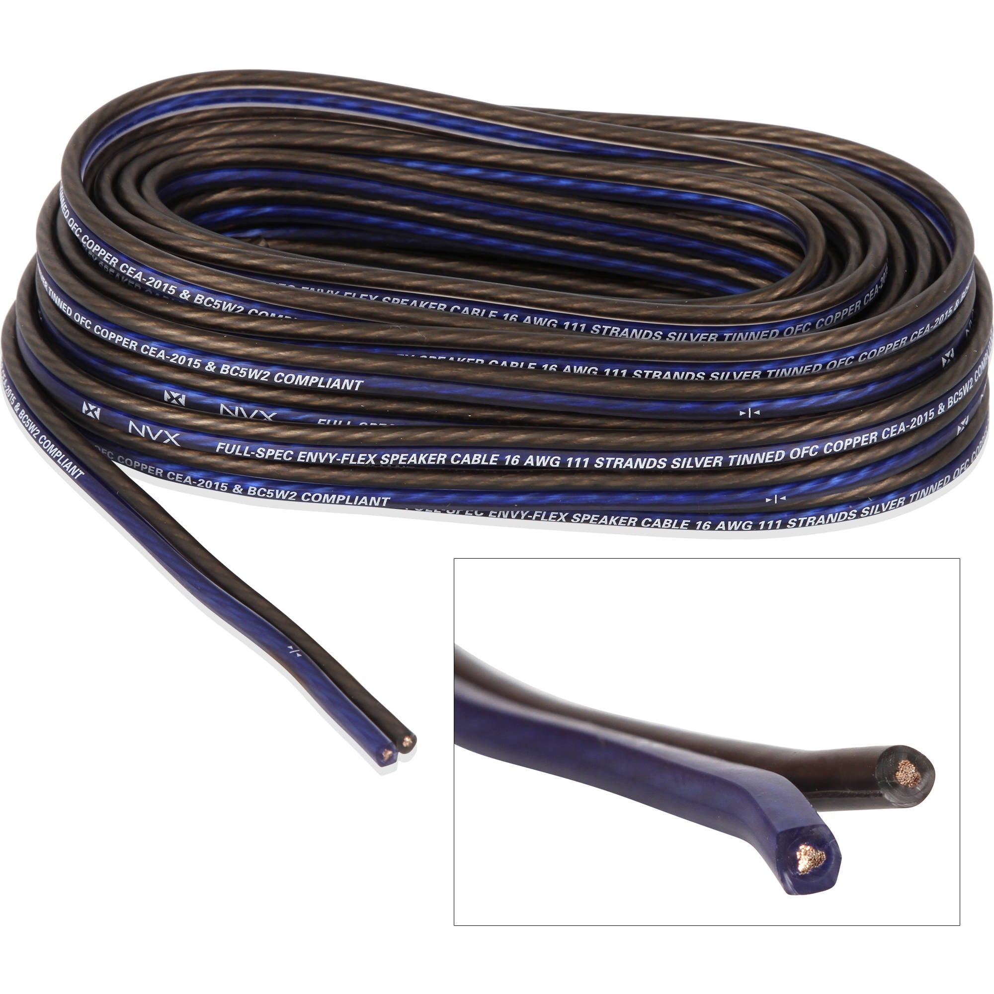 NVX XAPK8 Full Spec 8 Gauge 100% (OFC) Oxygen Free Copper Amplifier Power Wiring Kit with Speaker Wire for Amplifiers up to 800 Watts