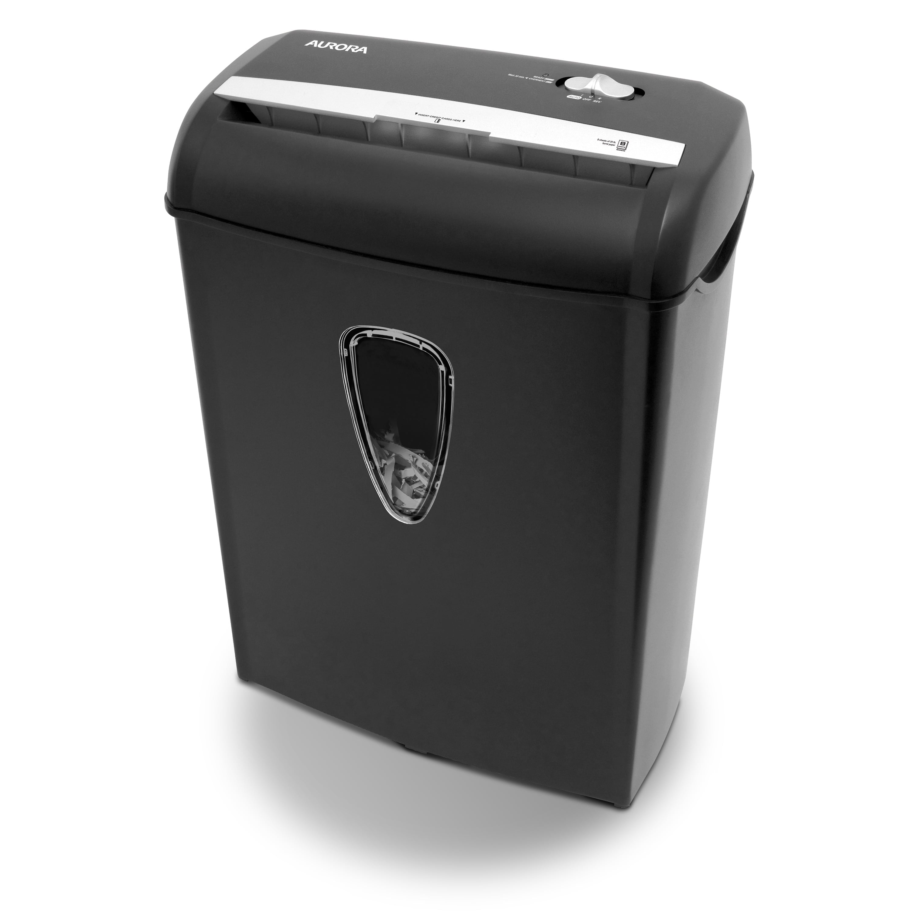 Aurora GB 8-Sheet Cross-Cut Paper Shredder, Black