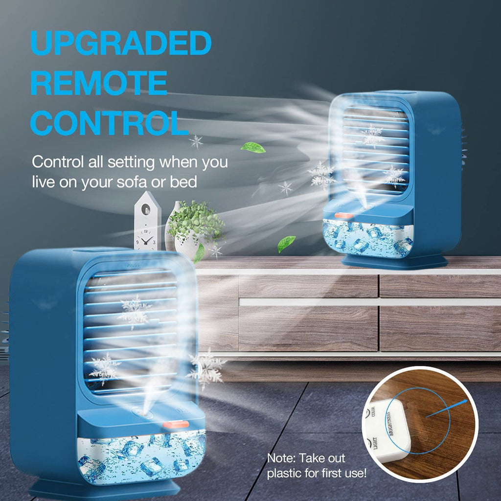Quiet Oscillating Table Fan Air Conditioner Portable Evaporative Cooler Humidifier Mini Desktop Cooling Fan Tent Fan