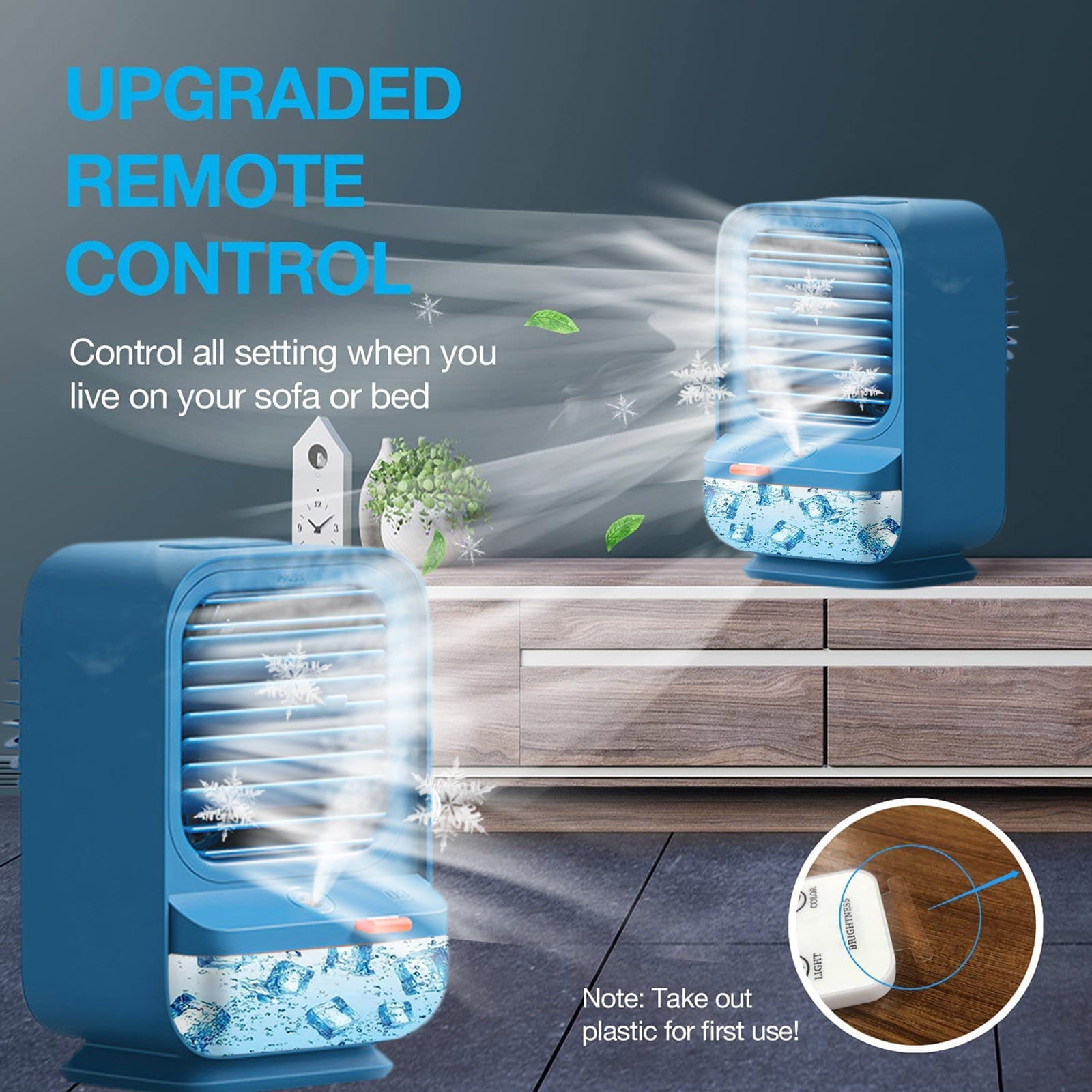 Quiet Oscillating Table Fan Air Conditioner Portable Evaporative Cooler Humidifier Mini Desktop Cooling Fan Tent Fan