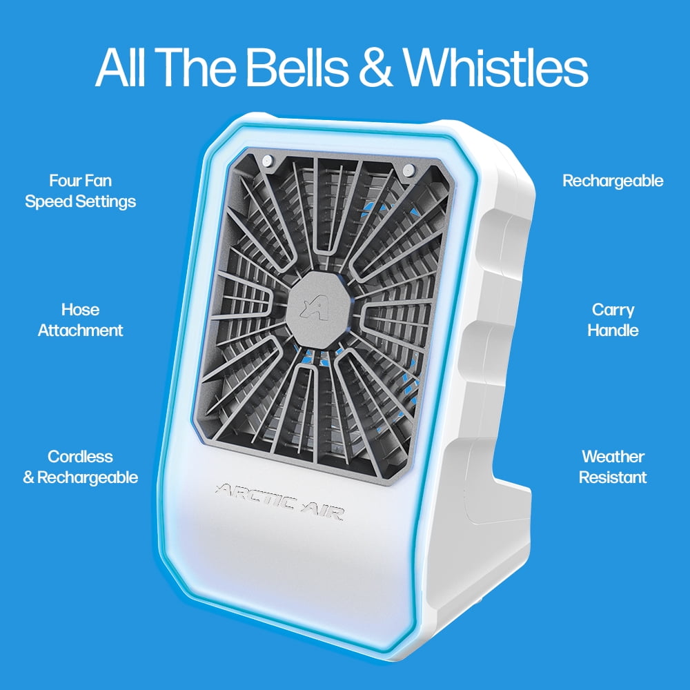 Arctic Air Outdoor Portable Evaporative Air Cooler, 3 Fan Speeds Cordless Cooling