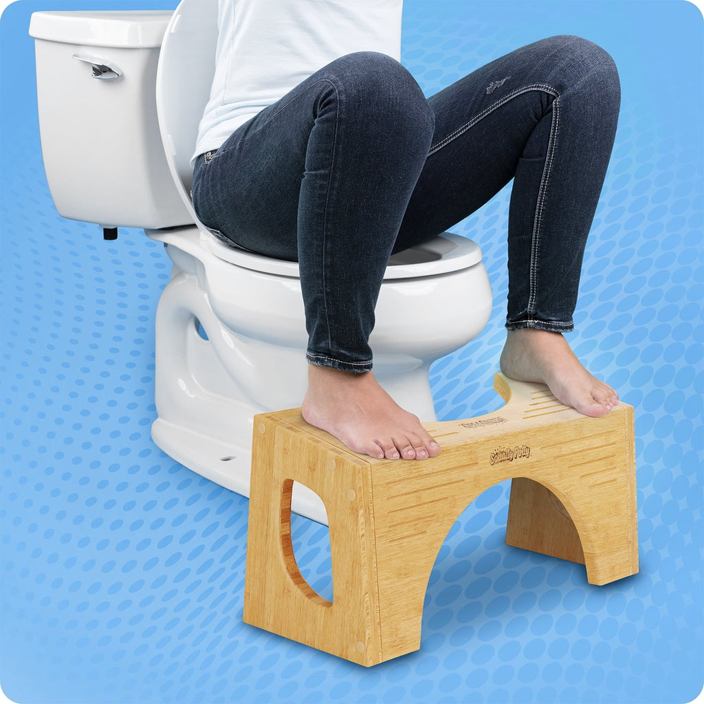 Squatty Potty The Original Toilet Stool - Bamboo Flip, 7" & 9" Height, Two Sizes-in-One