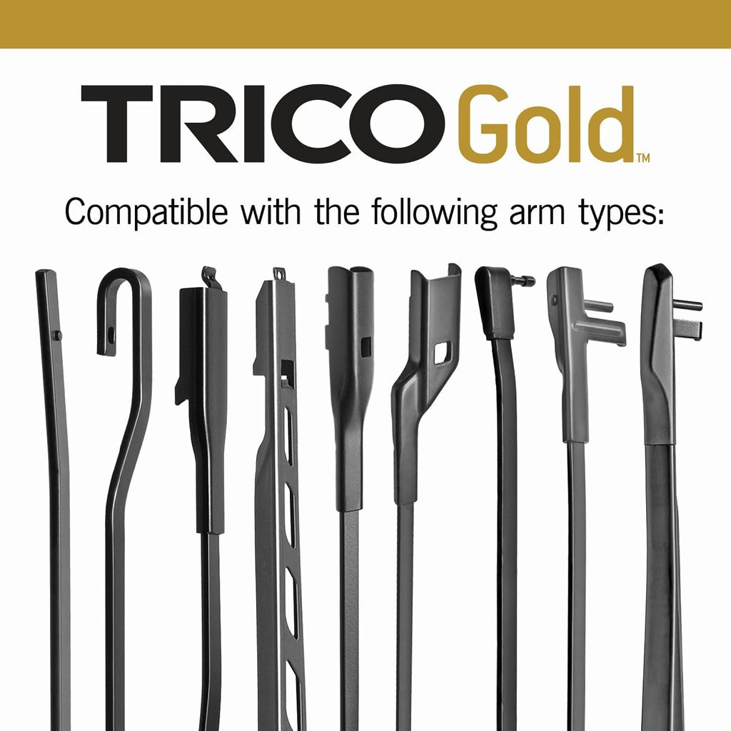 TRICO Gold 2 Pack All Weather Automotive Replacement Wiper Blades 22 and 22 Inch (18-2222)
