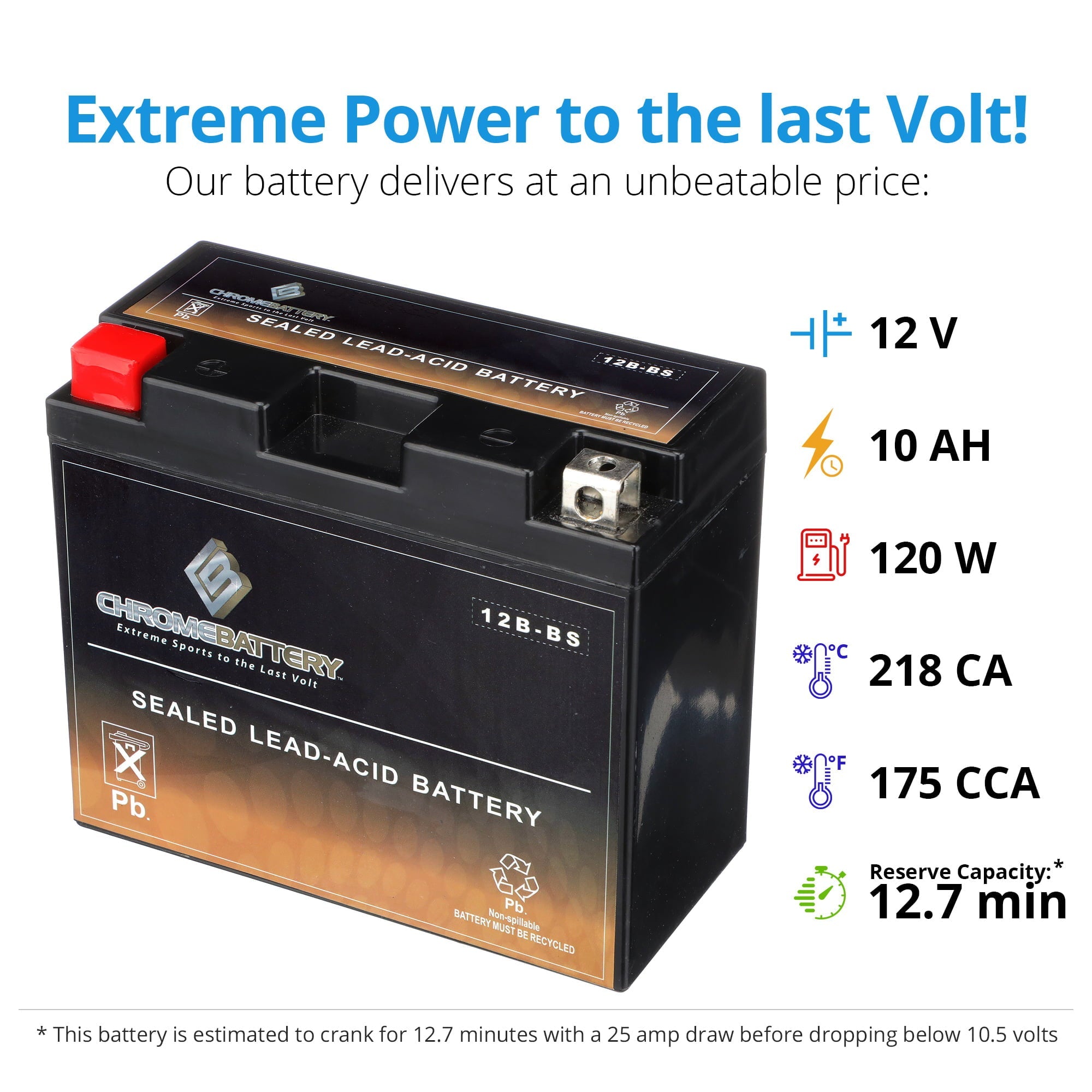 Yt12B-Bs High Performance - Maintenance Free - Sealed Agm Motorcycle Battery