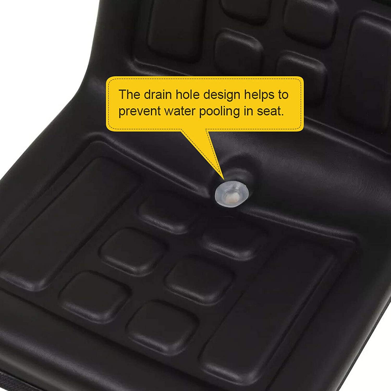 TFCFL Tractor Seat,Universal Seat with Sliding Track and Drain,for Tractors and Forklifts(Black,pu leather)
