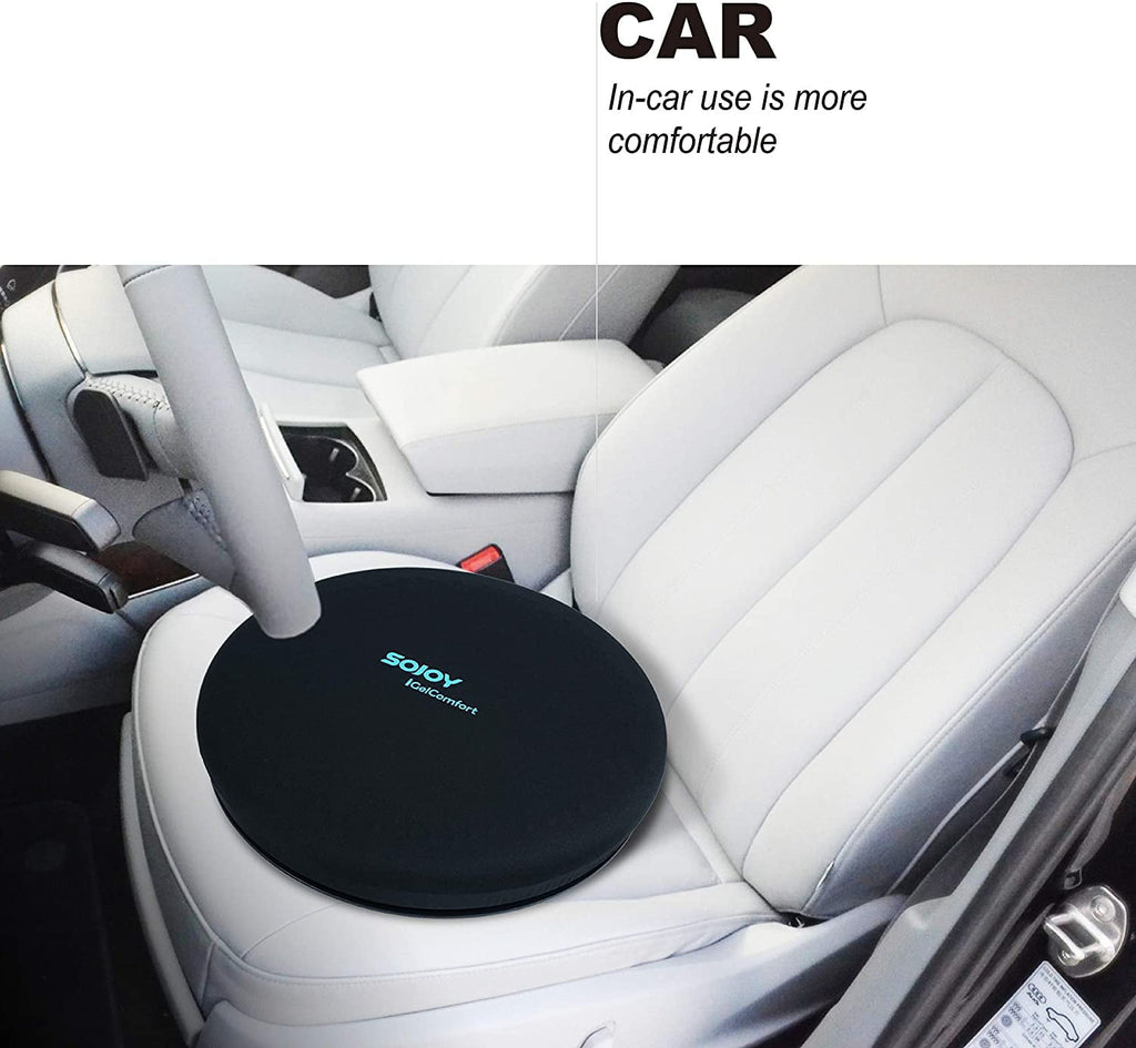 Sojoy Gel Swivel Car Seat Cushion Memory Foam Cooling  Cushion 360 Degree Rotating Chair Cushion For Car Home(15*15*2.5)