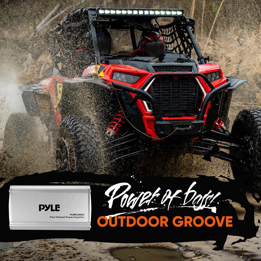 Pyle 4-Channel Weather-Resistant Audio Amplifier System - Class D Compact Designed Suit for Car
