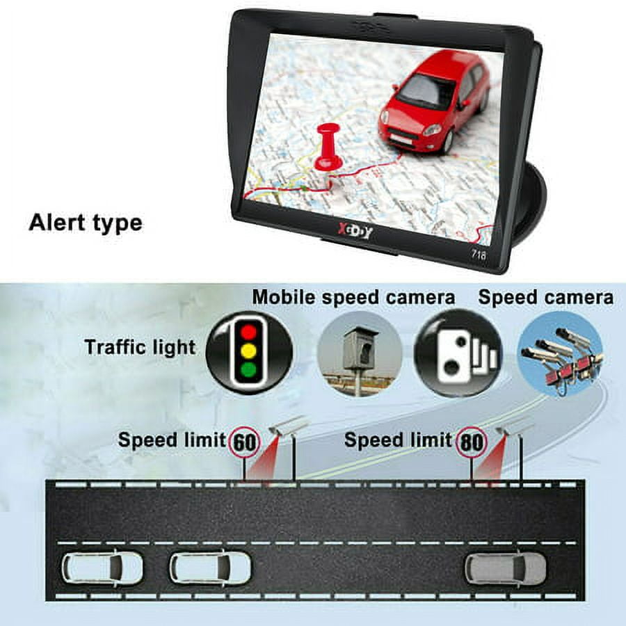 XGODY GPS Navigation Backup Camera 7"Touch Screen 8G 256M Car GPS Navigator with Bluetooth Parking Lane,Voice Guidance,Speed Camera Warning,Route Planning