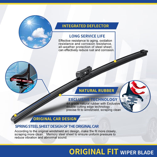 ANRDDO 2 Wipers Factory 24"+19"for VW Jetta 2011-2019 Passat 2012-2018 CC 2013-2017 GTI 2006-2012 Vento 2014-2017 Original Equipment Replacement Front Windshield Wiper Blade