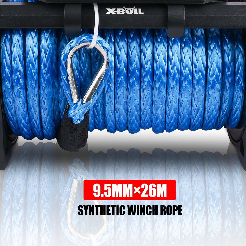 X-BULL Electric Winch 12000LB Winch Synthetic Rope 12V Truck Towing Trailer Jeep Winch 4WD With Wireless Remote Winch Cover