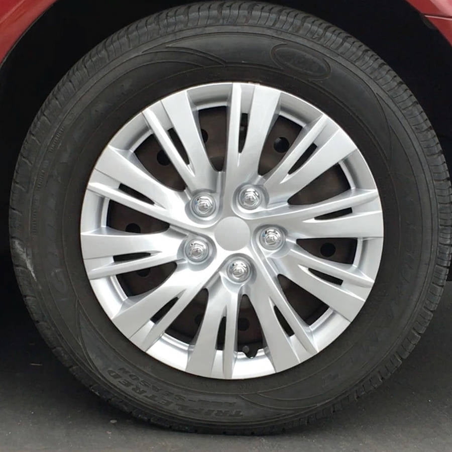 BDK 2012, 2013 Toyota Camry Style Hubcaps Wheel Cover, 16" Silver Replica Cover, 4 Pieces, ABS Plastic