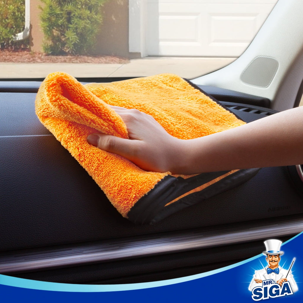 MR.Siga Professional Premium Microfiber Towels for Cars, Dual-Sided Car Washing and Detailing Towels, Gold,12 Pack