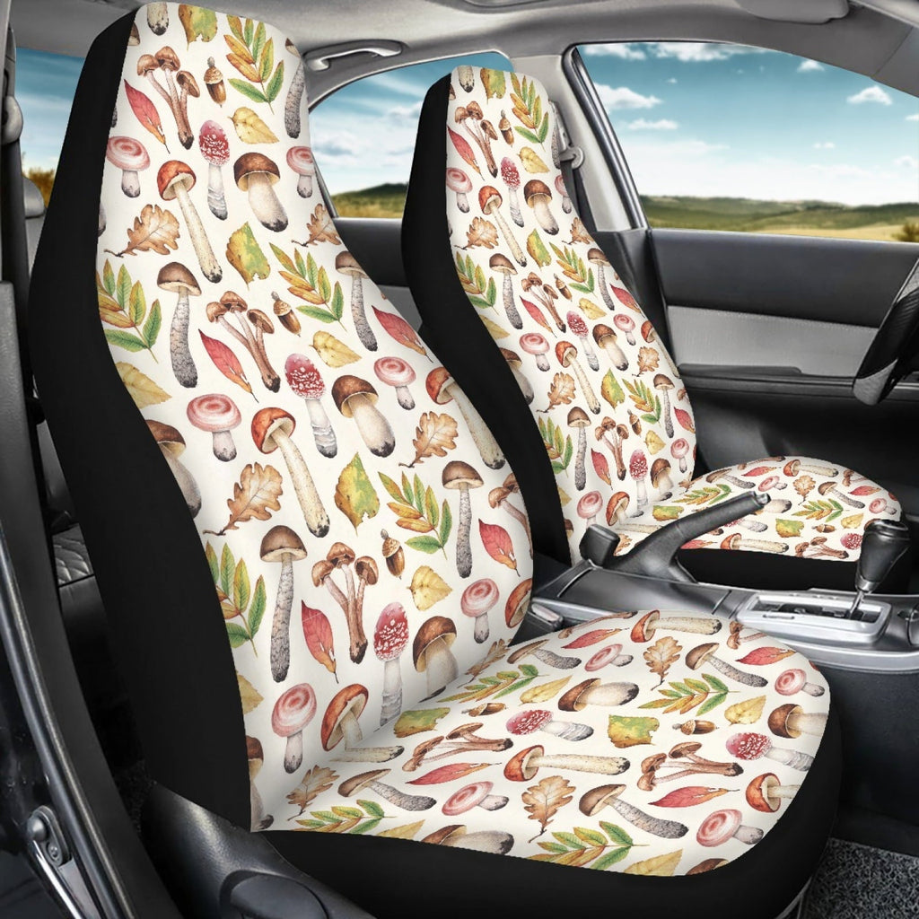 Xoenoiee Car Auto Seat Covers High Back Bucket Seat Cover Auto Front Seats Cover Mushrooms Fall Leaf Print Seat Protector Covers Fit Most Cars Sedan SUV Van Truck