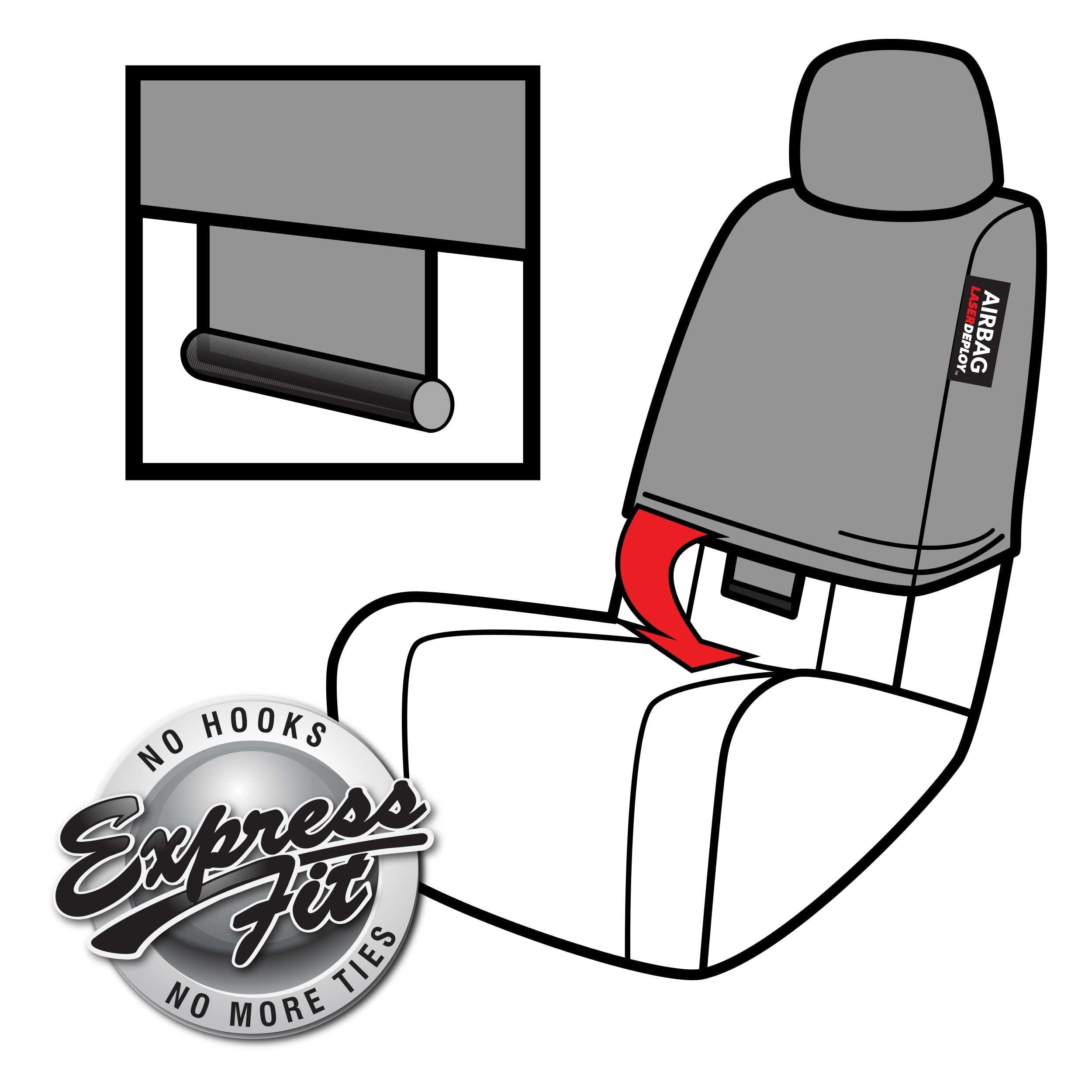 Genuine Dickies 2 Piece Sorrento Car Seat Covers, Gray