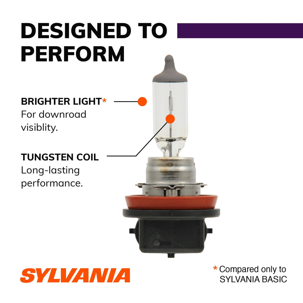 Sylvania H11 XtraVision Halogen Headlight Bulb, Pack of 2