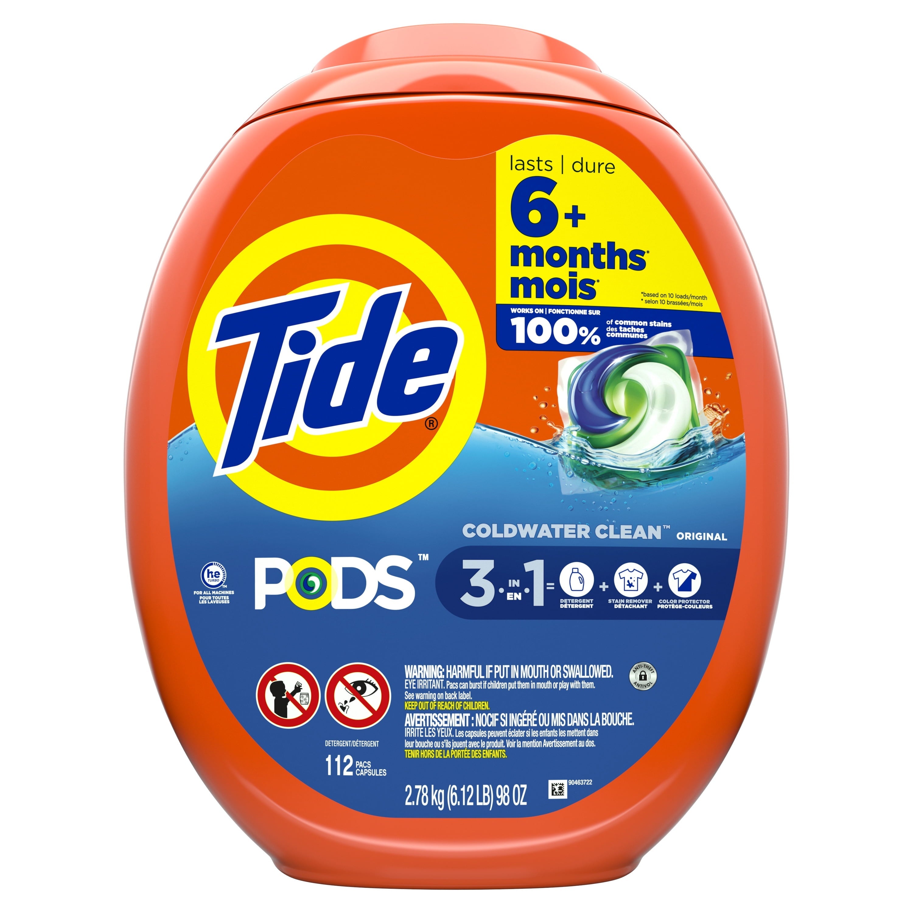 Tide Pods Laundry Detergent Soap Packs, Original Scent, 112 Ct
