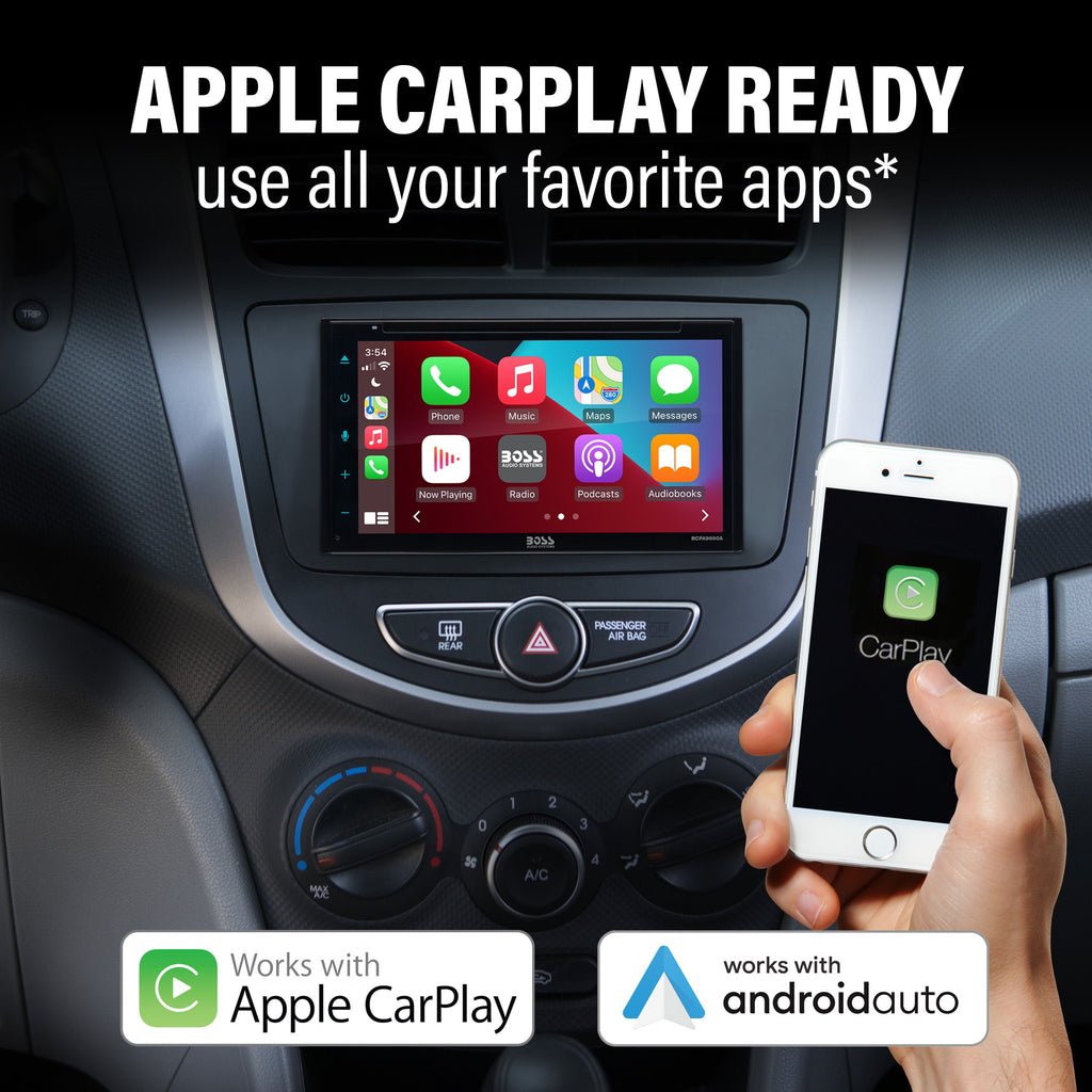 BOSS Audio Systems BCPA9690RC 6.75” Apple CarPlay Android Auto Car DVD Player