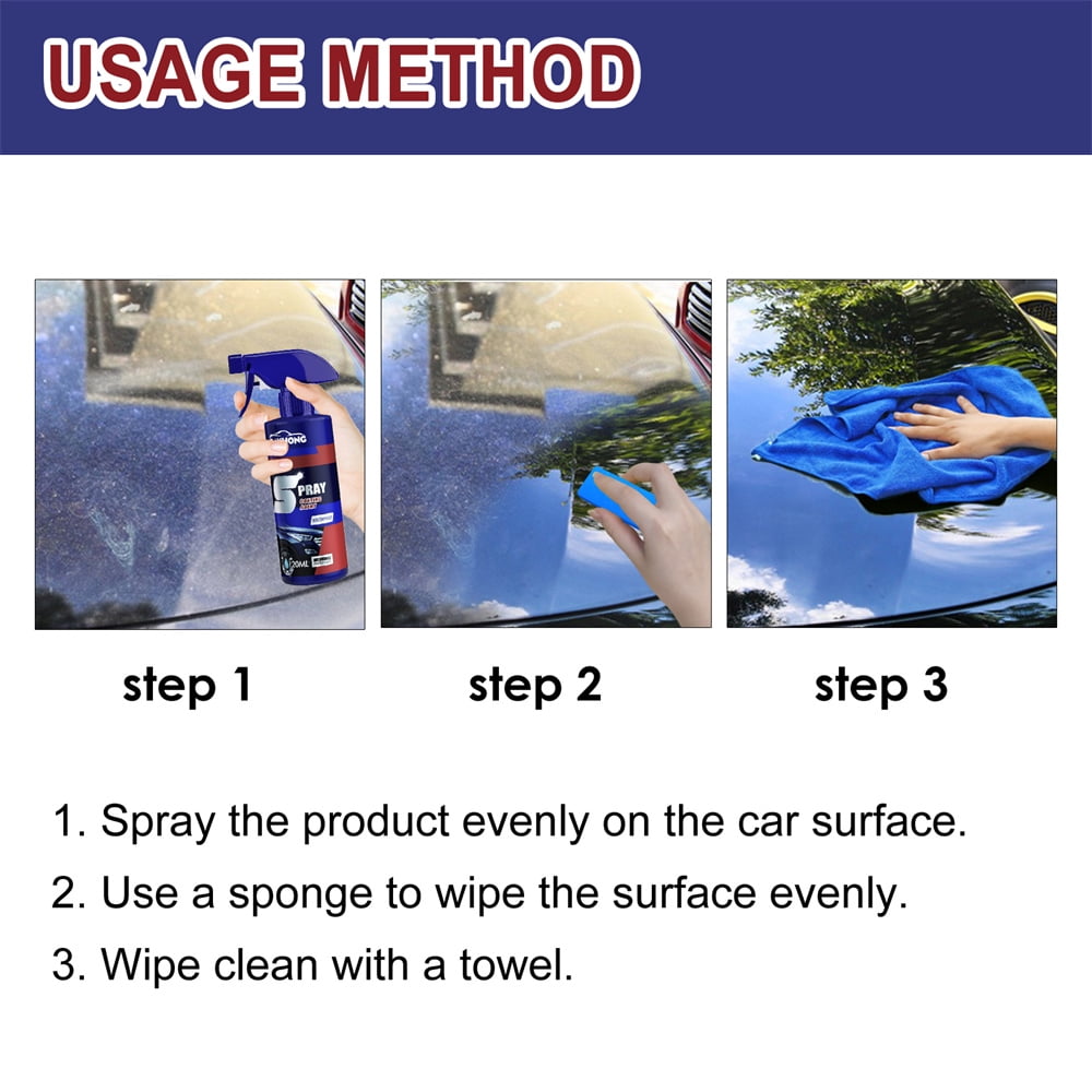 3 -Piece Set RAYHONG Quick-acting Coating Spray Car Nano-ceramic Coating Agent Car Scratch Repair Glass Hydrophobic Coating Care