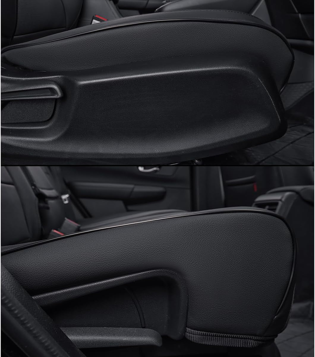 EKR Custom Fit CRV Seat Covers for Honda CRV EX,EXL,Hybrid 2023 2024 - Full Set Breathable Leather Auto Seat Covers(Black)
