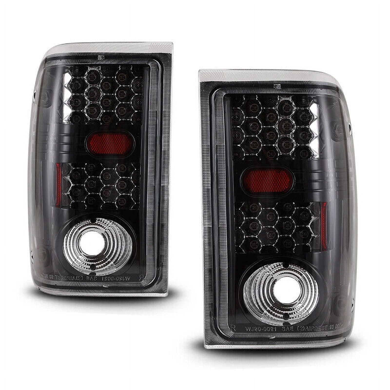 Winjet Pair Tail Lights Assembly for 2001 2002 2003 2004 2005 Ford Ranger Taillights, Rear Lamp Replacement w/Led Turn Signal, Reverse, Running and Brake Lights(Clear Lens)