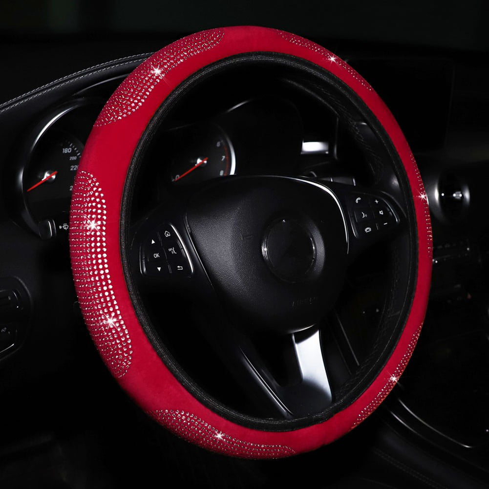 Gerich Universal Bling Diamond Car Steering Wheel Cover 15\'\'/38cm for Car Accessories