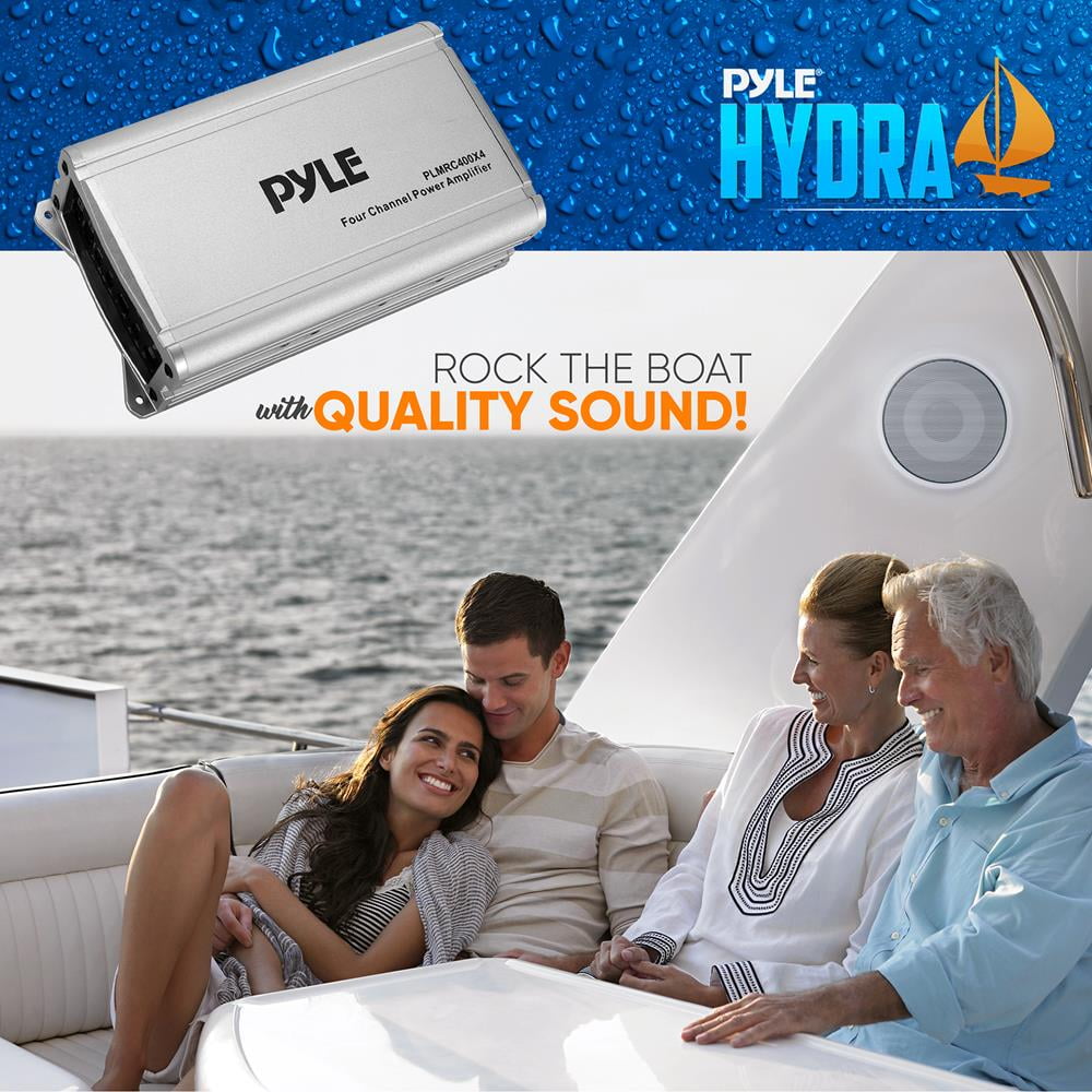 Pyle 4-Channel Weather-Resistant Audio Amplifier System - Class D Compact Designed Suit for Car