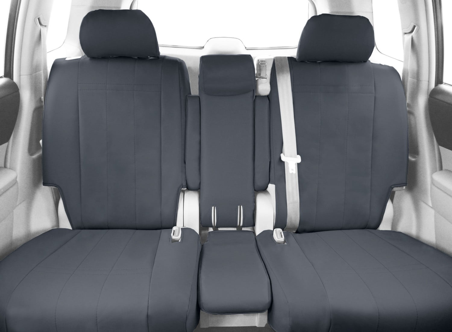 CalTrend Front 40/20/40 Split Bench Cordura Seat Covers for 2019-2023 Chevy/GMC Silverado|Sierra 1500-3500 - CV614-03CA Charcoal Insert and Trim