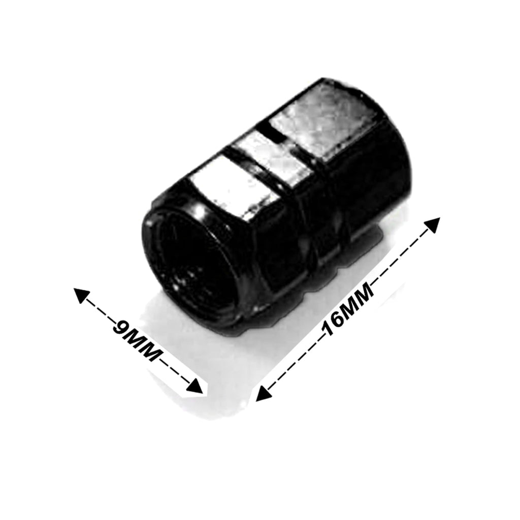 4 Black Aluminum Metal Wheel / Tire Valve Stem Car-Truck Air Caps Covers