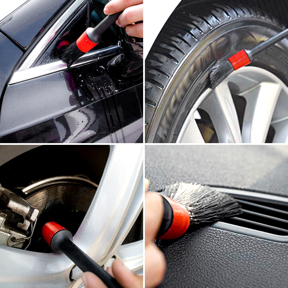 EUWBSSR 15Pcs Car Detailing Brush Kit PP Hair Detail Brush Set Automotive Detailing for in Car Dust Cleaning Wheels Engine Emblems Air Vents