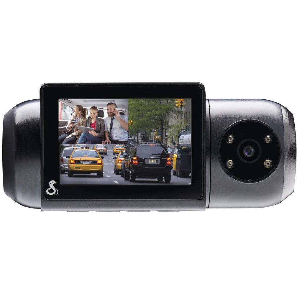 Cobra - SC 201 Dual-View Smart Dash Camera with Built-In Cabin-View l 1080P Resolution l With Night Vision and Real-Time Driver Alerts