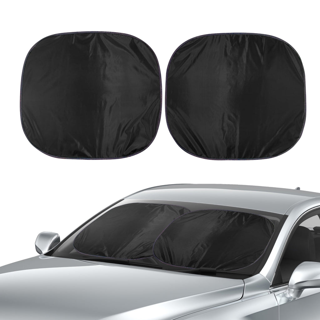 Auto Drive Black Twist Sunshade for Automotive Windshield 1 Pair, 28.5" x 31.5"