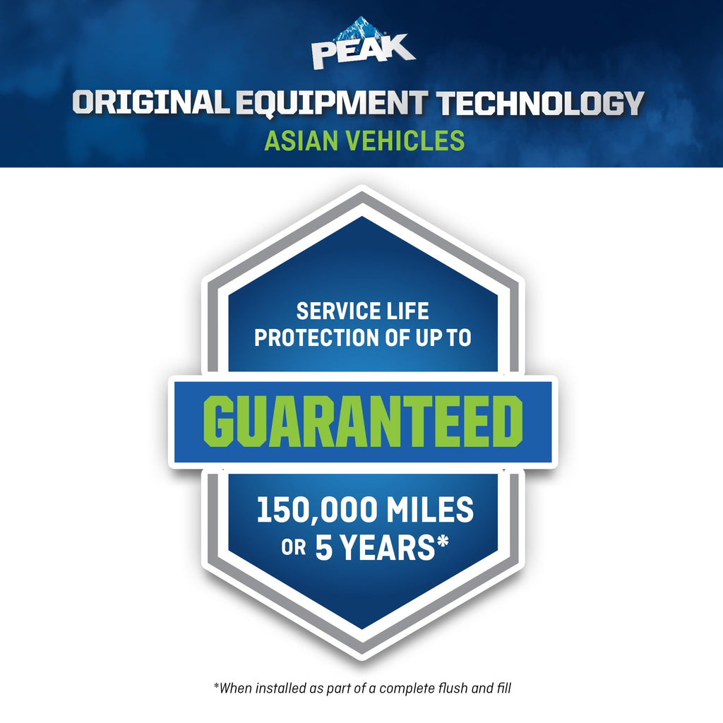 PEAK® ORIGINAL EQUIPMENT TECHNOLOGY Antifreeze + Coolant For Asian Vehicles - Green