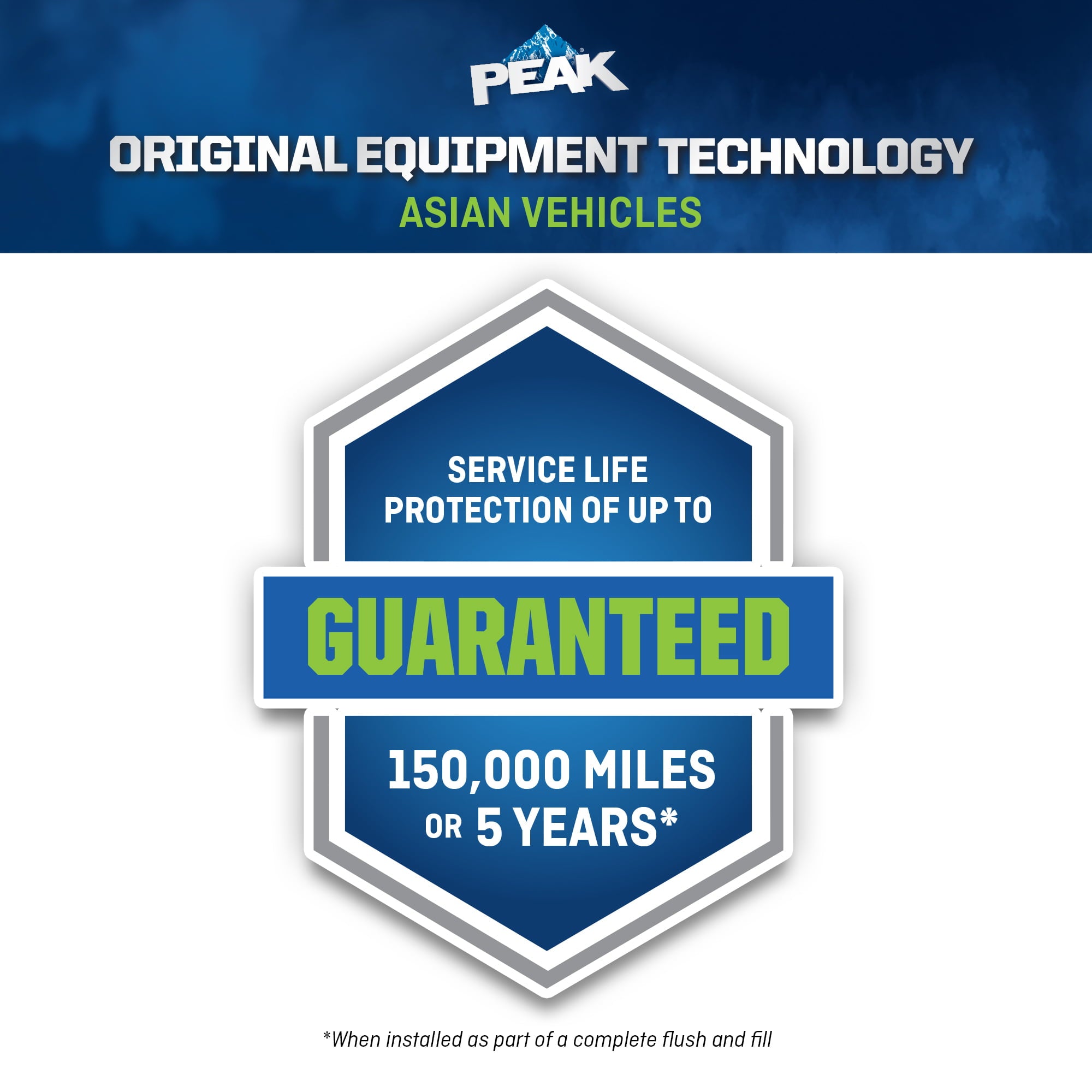 PEAK® ORIGINAL EQUIPMENT TECHNOLOGY Antifreeze + Coolant For Asian Vehicles - Green