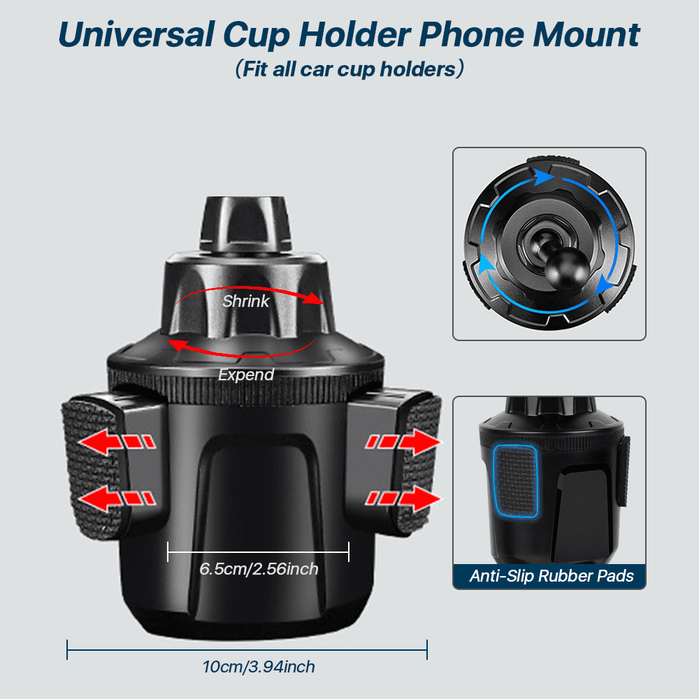 SUPTREE Cell Phone Holder for Car Cup Holder Phone Mount Car Assoceries Universal Adjustable for iPhone Samsung